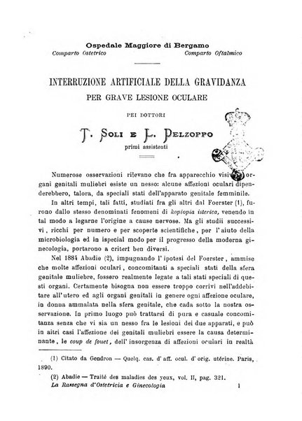 La rassegna d'ostetricia e ginecologia