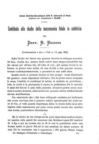 La rassegna d'ostetricia e ginecologia