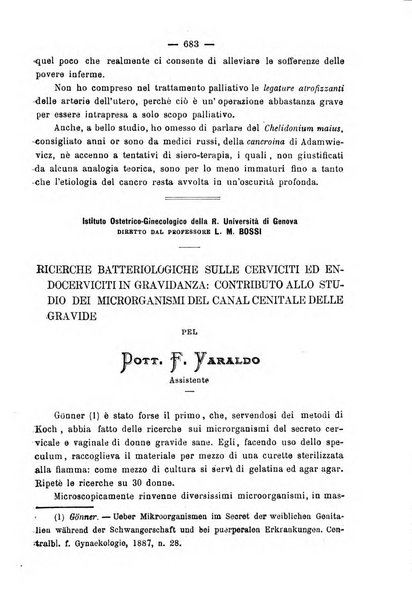 La rassegna d'ostetricia e ginecologia