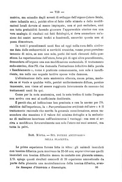 La rassegna d'ostetricia e ginecologia