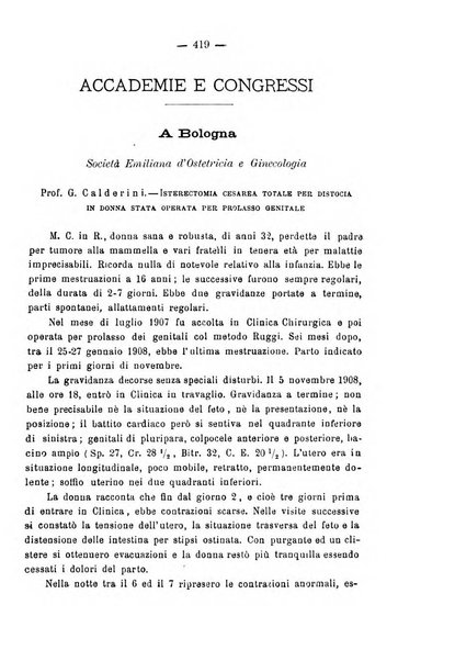 La rassegna d'ostetricia e ginecologia