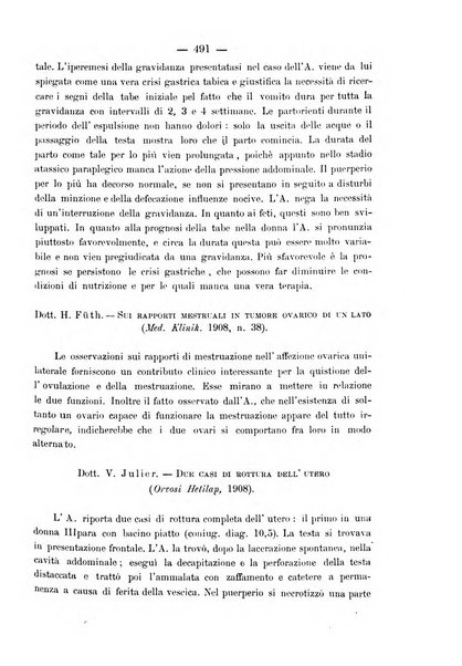 La rassegna d'ostetricia e ginecologia