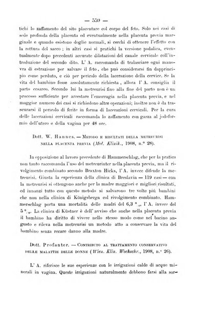 La rassegna d'ostetricia e ginecologia