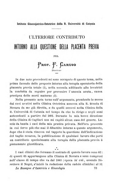 La rassegna d'ostetricia e ginecologia