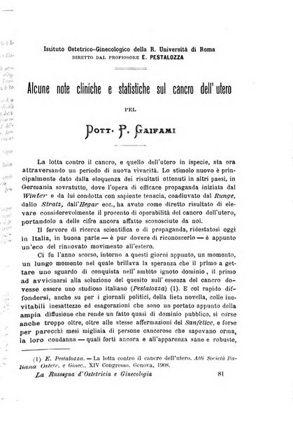 La rassegna d'ostetricia e ginecologia