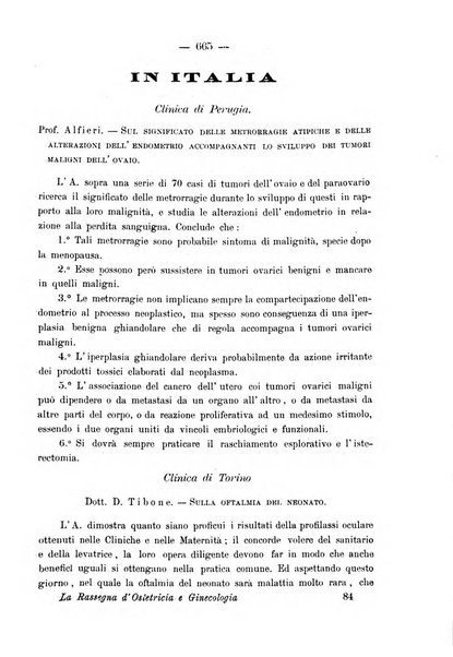 La rassegna d'ostetricia e ginecologia