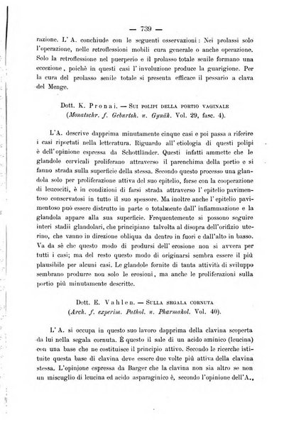 La rassegna d'ostetricia e ginecologia