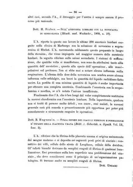 La rassegna d'ostetricia e ginecologia