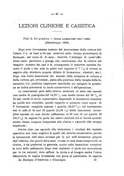 La rassegna d'ostetricia e ginecologia