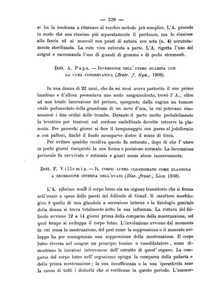 La rassegna d'ostetricia e ginecologia