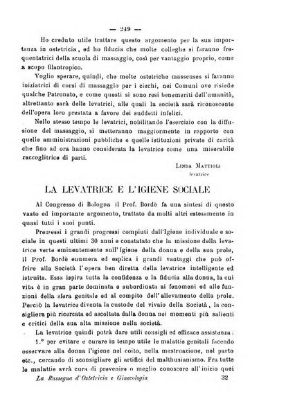 La rassegna d'ostetricia e ginecologia