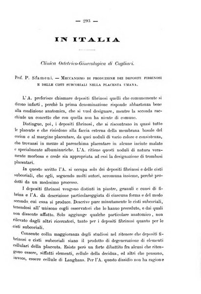 La rassegna d'ostetricia e ginecologia