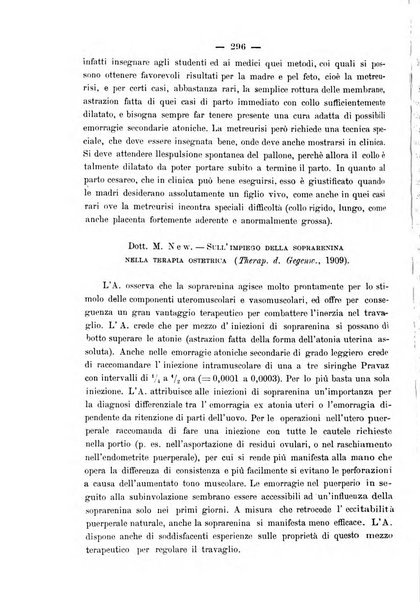 La rassegna d'ostetricia e ginecologia