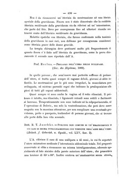 La rassegna d'ostetricia e ginecologia