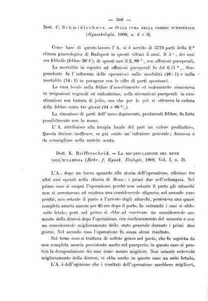 La rassegna d'ostetricia e ginecologia