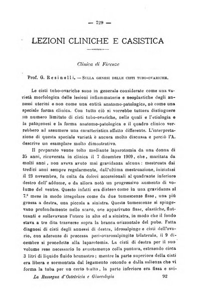 La rassegna d'ostetricia e ginecologia