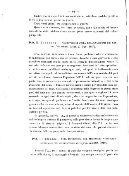 La rassegna d'ostetricia e ginecologia