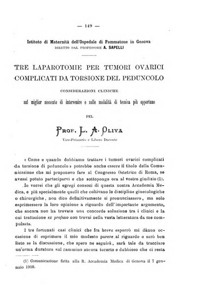 La rassegna d'ostetricia e ginecologia