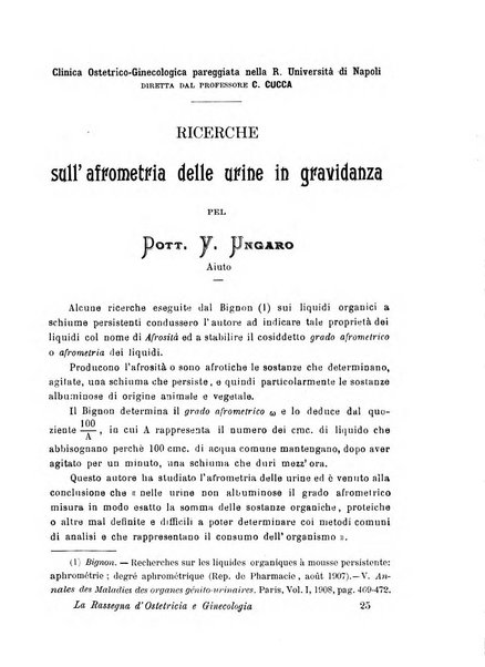 La rassegna d'ostetricia e ginecologia