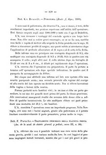 La rassegna d'ostetricia e ginecologia