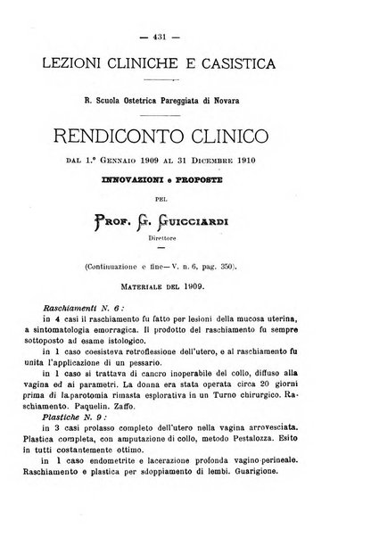 La rassegna d'ostetricia e ginecologia