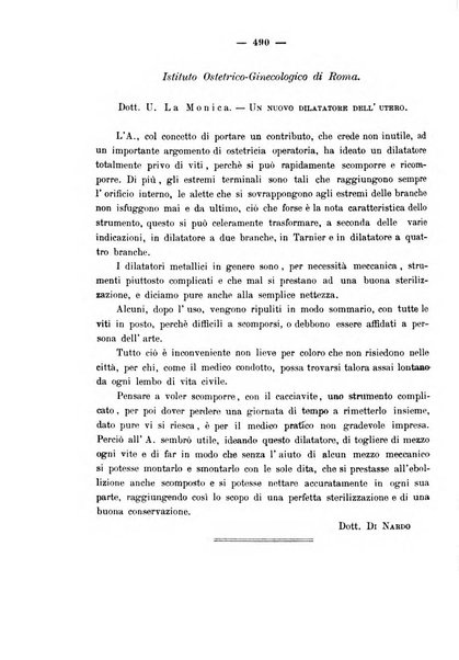 La rassegna d'ostetricia e ginecologia