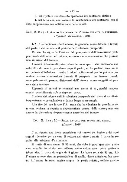 La rassegna d'ostetricia e ginecologia