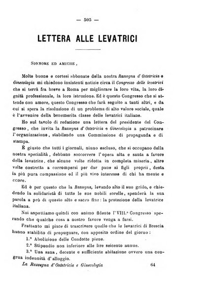 La rassegna d'ostetricia e ginecologia