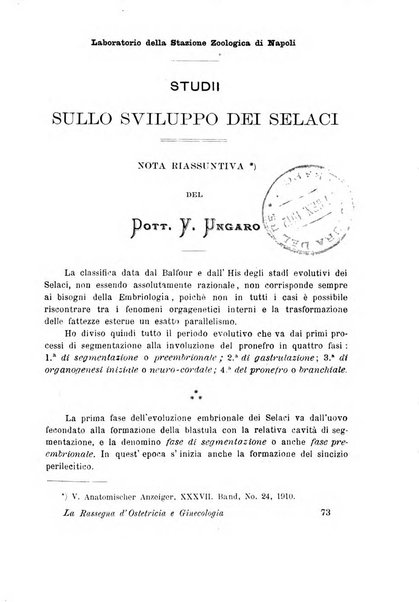 La rassegna d'ostetricia e ginecologia