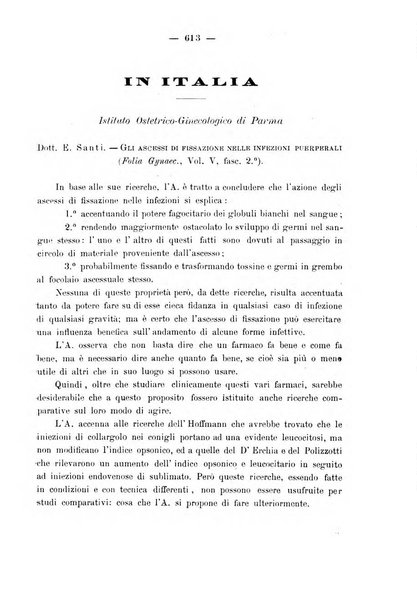 La rassegna d'ostetricia e ginecologia