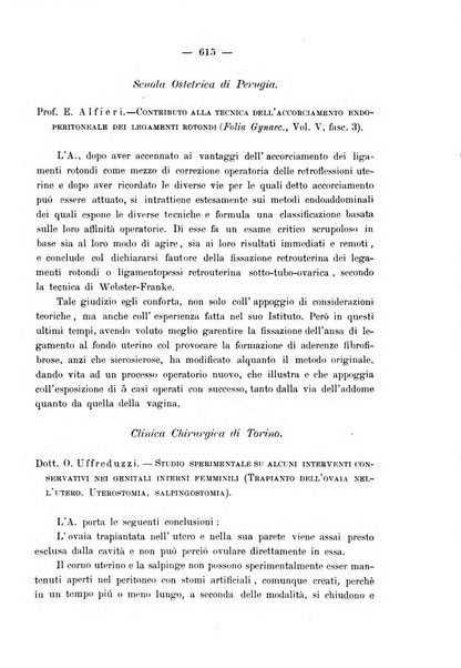 La rassegna d'ostetricia e ginecologia