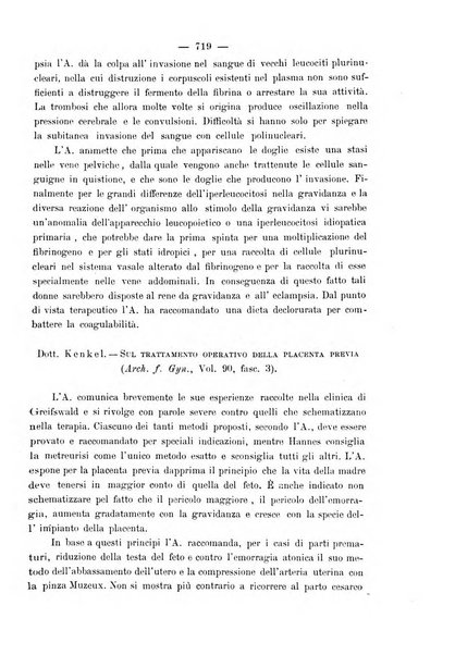 La rassegna d'ostetricia e ginecologia