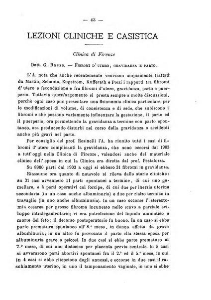 La rassegna d'ostetricia e ginecologia