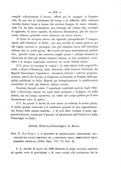 La rassegna d'ostetricia e ginecologia