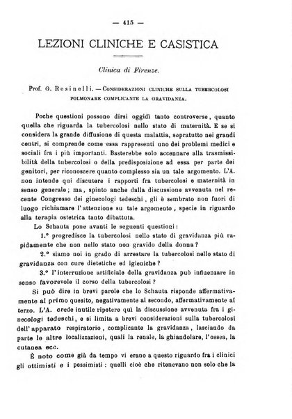 La rassegna d'ostetricia e ginecologia