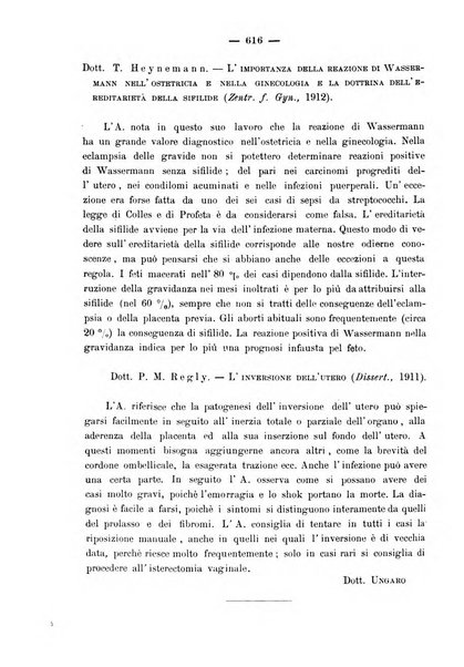 La rassegna d'ostetricia e ginecologia