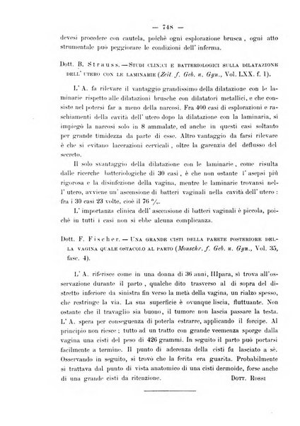 La rassegna d'ostetricia e ginecologia