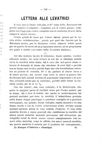 La rassegna d'ostetricia e ginecologia