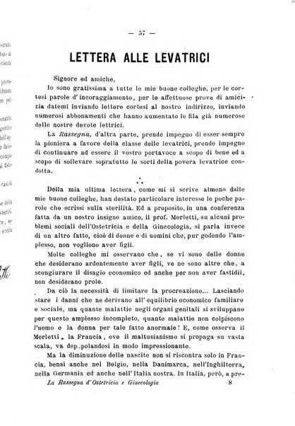 La rassegna d'ostetricia e ginecologia