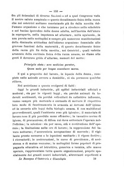 La rassegna d'ostetricia e ginecologia