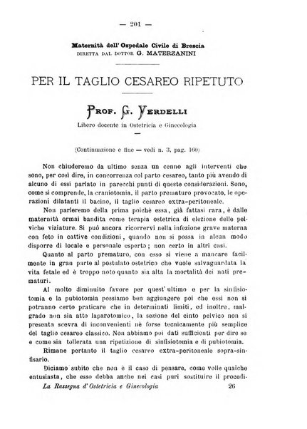 La rassegna d'ostetricia e ginecologia