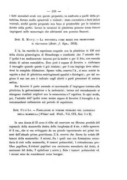 La rassegna d'ostetricia e ginecologia