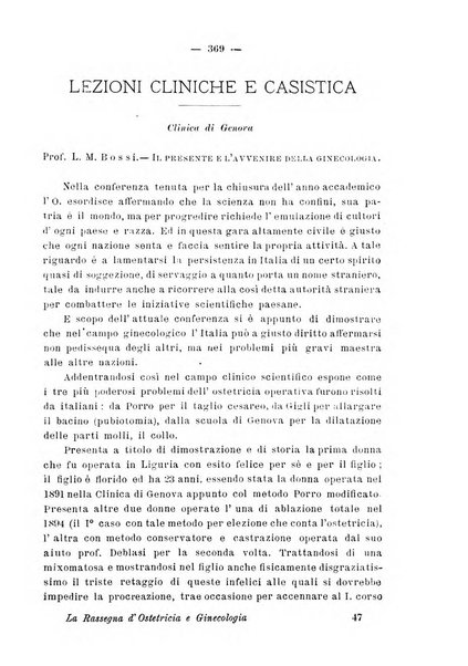 La rassegna d'ostetricia e ginecologia