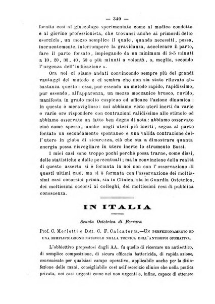 La rassegna d'ostetricia e ginecologia