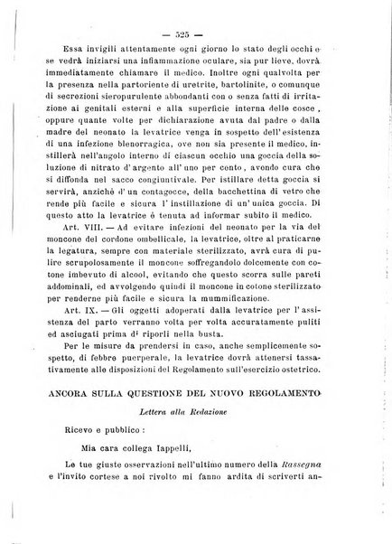 La rassegna d'ostetricia e ginecologia