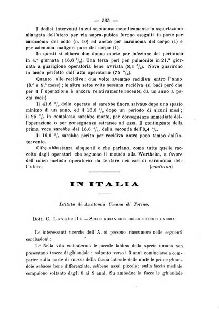 La rassegna d'ostetricia e ginecologia