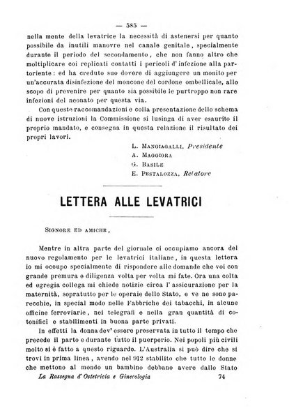 La rassegna d'ostetricia e ginecologia