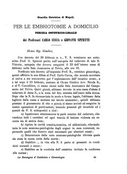 La rassegna d'ostetricia e ginecologia