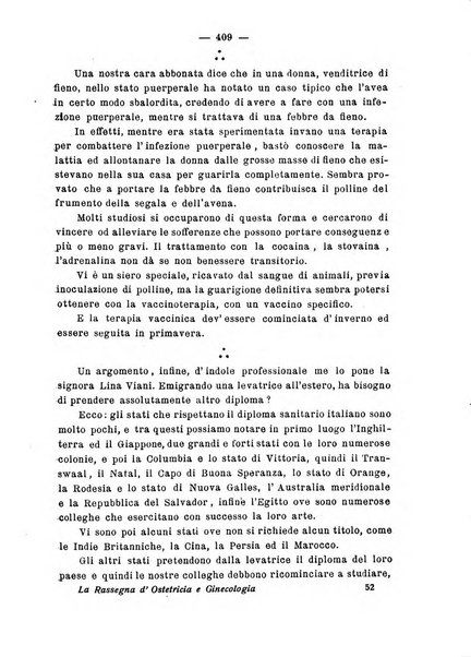 La rassegna d'ostetricia e ginecologia