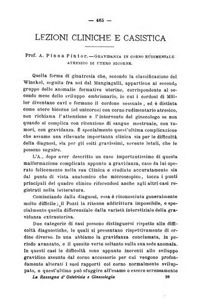 La rassegna d'ostetricia e ginecologia